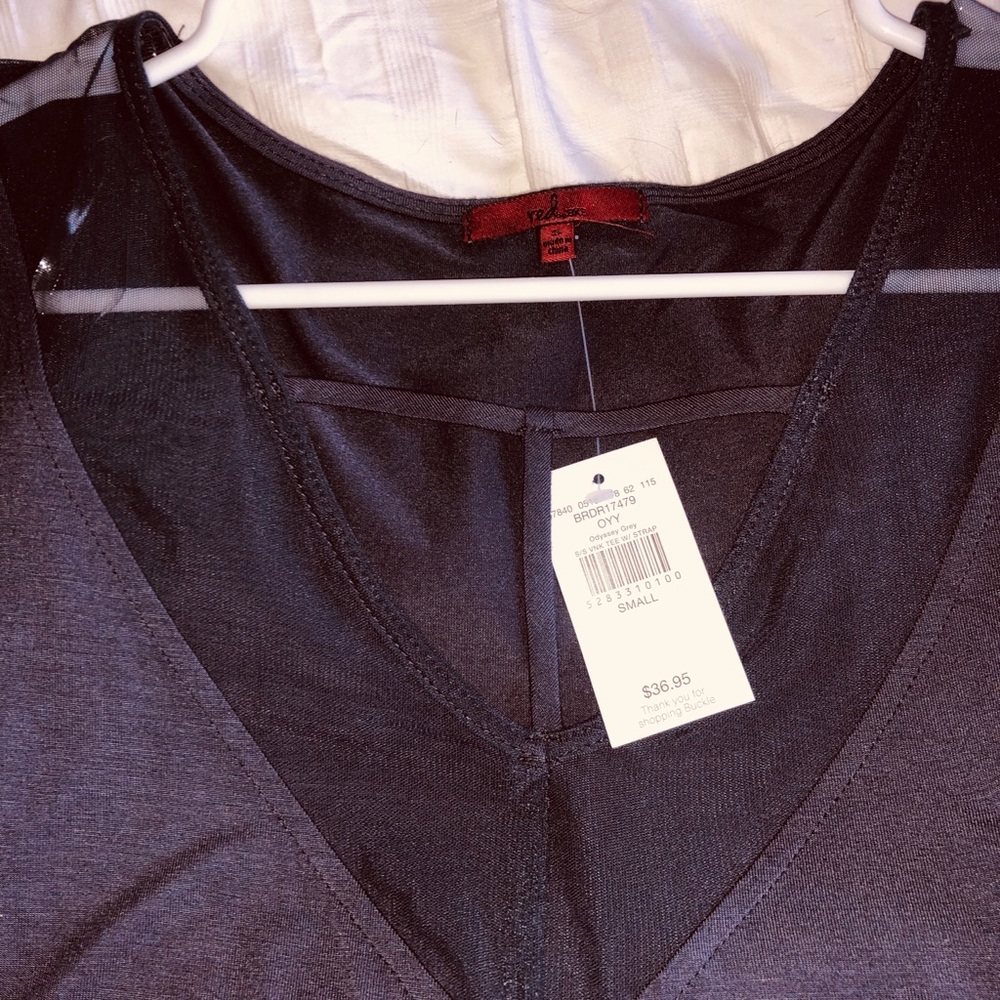 Navy blue Red by BKE Buckle top